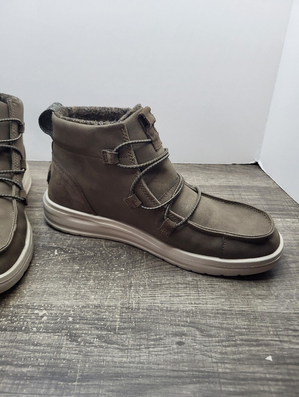 Hey Dude Eloise Recycled Leather Coffee Brown Boots Women's Size 8 - Picture 3 of 10